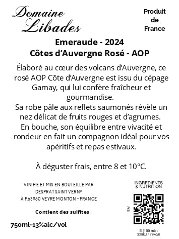EMERAUDE - Rosé - AOP Côte d'Auvergne