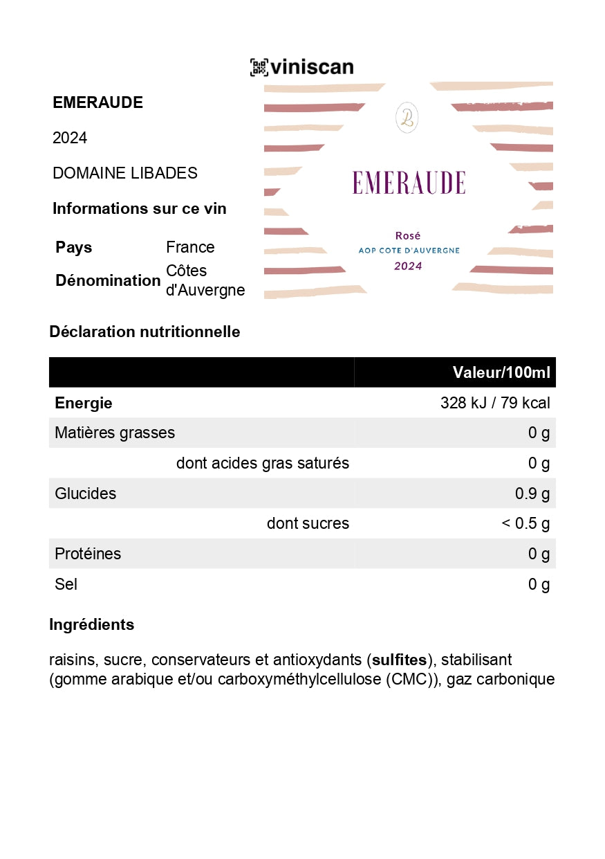 EMERAUDE - Rosé - AOP Côte d'Auvergne